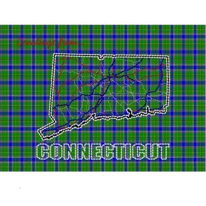 Connecticut Tartan Map Art Print